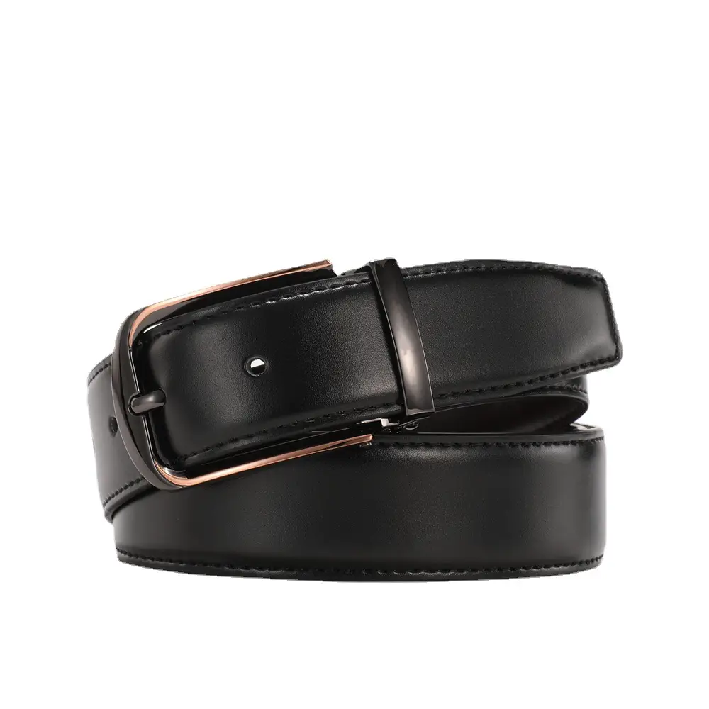 Men's Black Real Cowhide Belt with Silver Buckle - Image 9