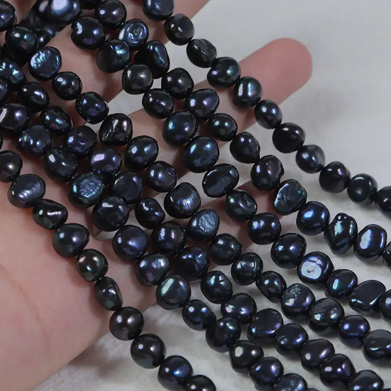 8-9mm Black Pearl Baroque Semi-Finished Diy Jewelry - Image 3