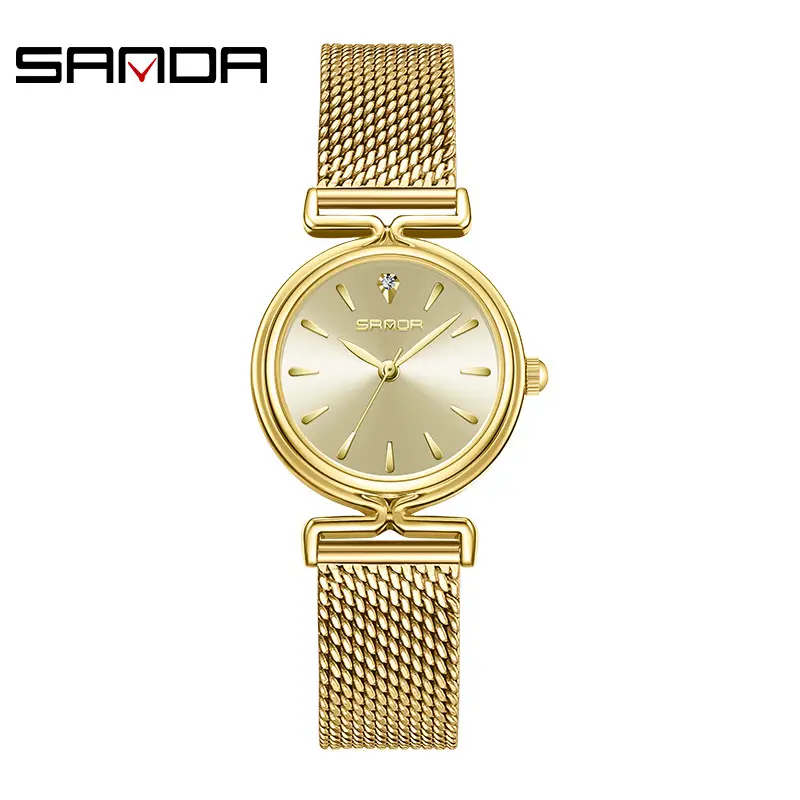Sanda Gold Mesh Watch Women Quartz Small - Image 11