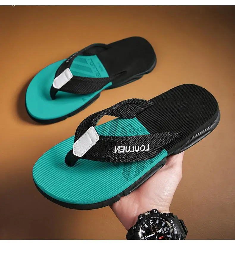 Fujian factory lulu'an summer platform flip flops sandals men's slippers outer wear non-slip fashion new beach shoes — feature 22