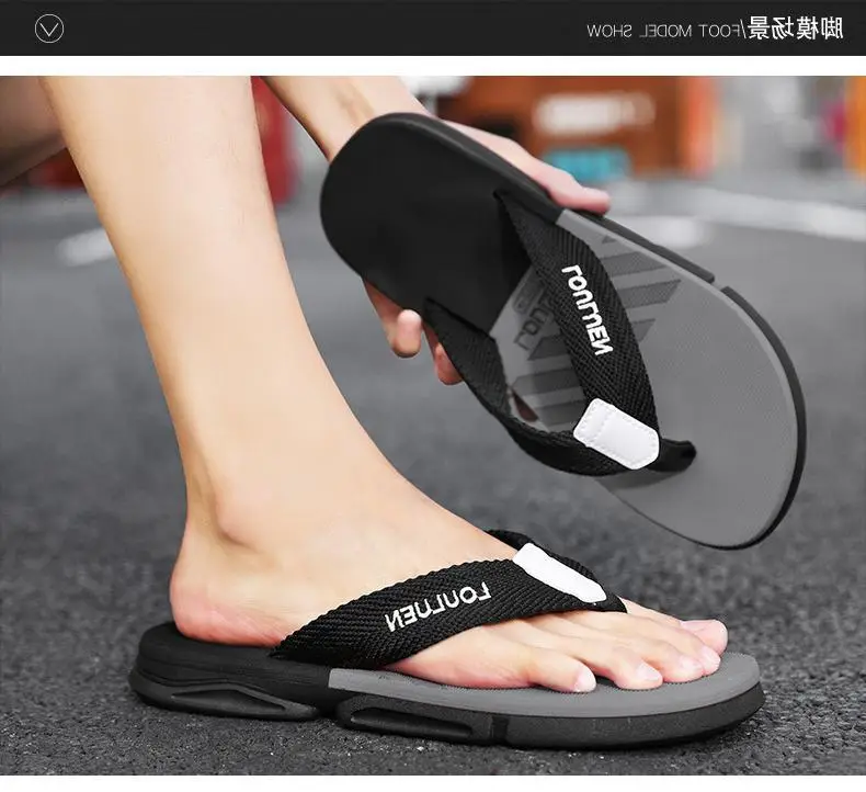 Fujian factory lulu'an summer platform flip flops sandals men's slippers outer wear non-slip fashion new beach shoes — feature 8