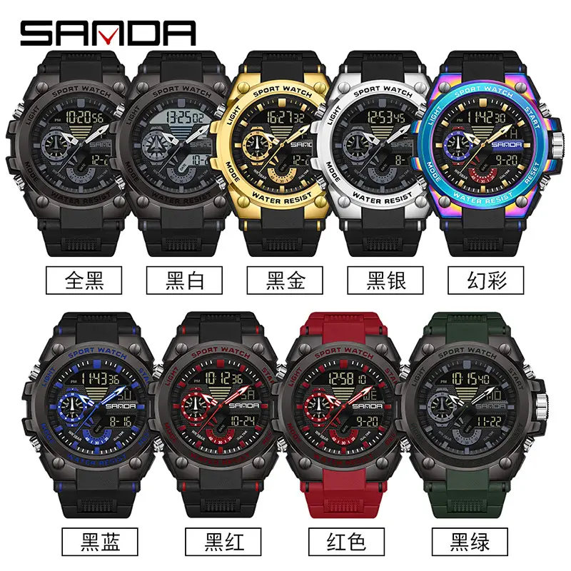 Sanda Multi-Function Waterproof Sports Watch for Men - Image 13