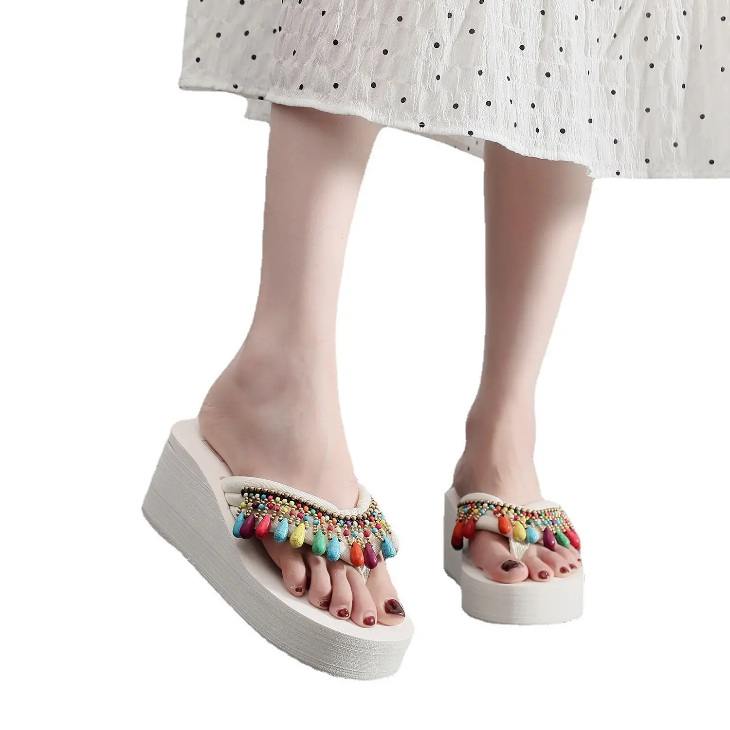 Bohemian Tassel Platform Sandals Women Summer Flip Flops