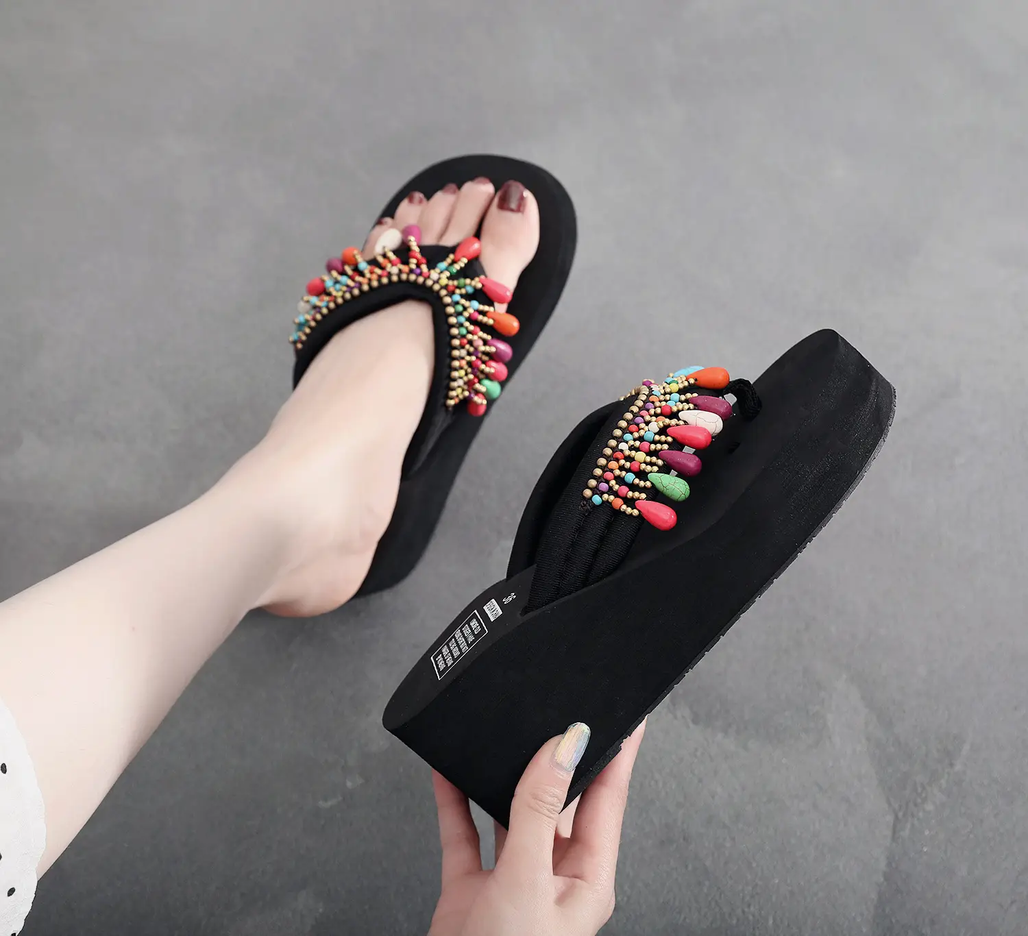 Bohemian Tassel Platform Sandals Women Summer Flip Flops — feature 10