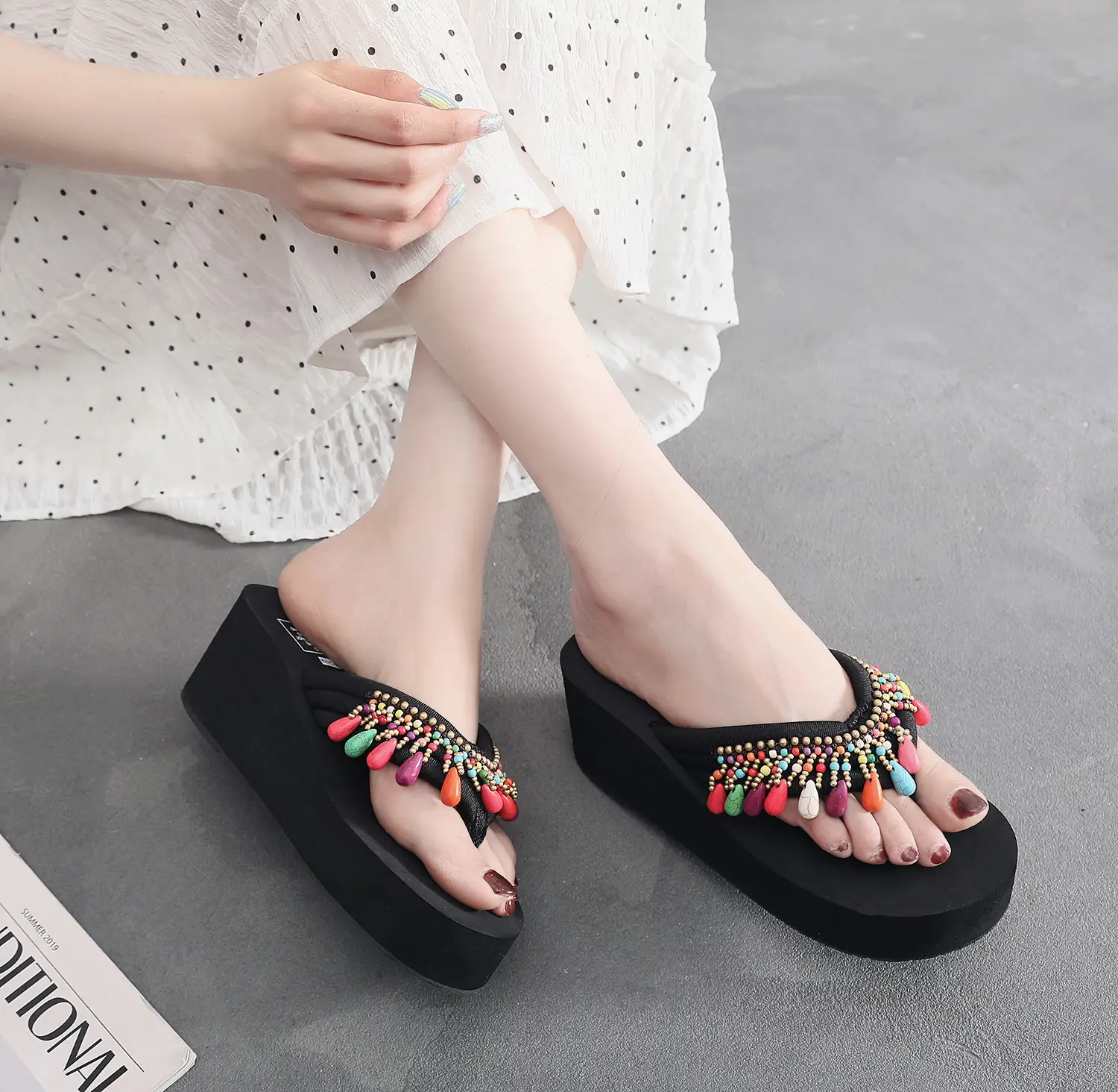 Bohemian Tassel Platform Sandals Women Summer Flip Flops — feature 11