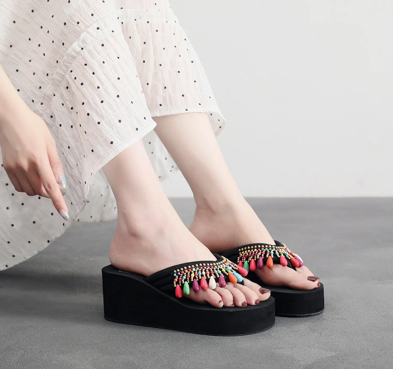 Bohemian Tassel Platform Sandals Women Summer Flip Flops — feature 13