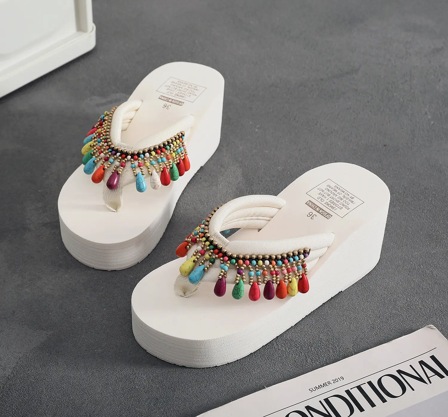 Bohemian Tassel Platform Sandals Women Summer Flip Flops — feature 18