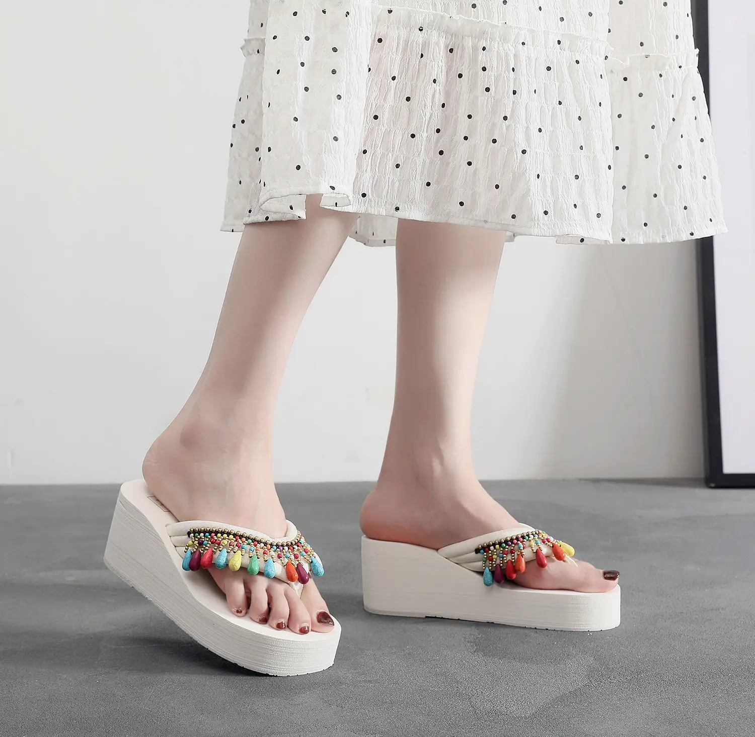 Bohemian Tassel Platform Sandals Women Summer Flip Flops — feature 3