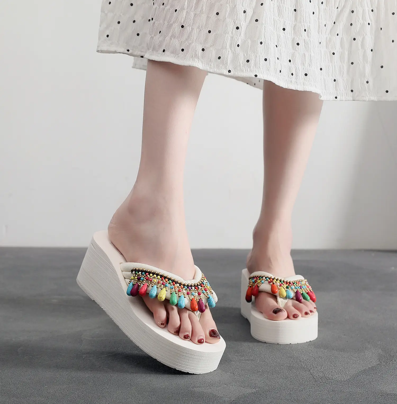 Bohemian Tassel Platform Sandals Women Summer Flip Flops — feature 4