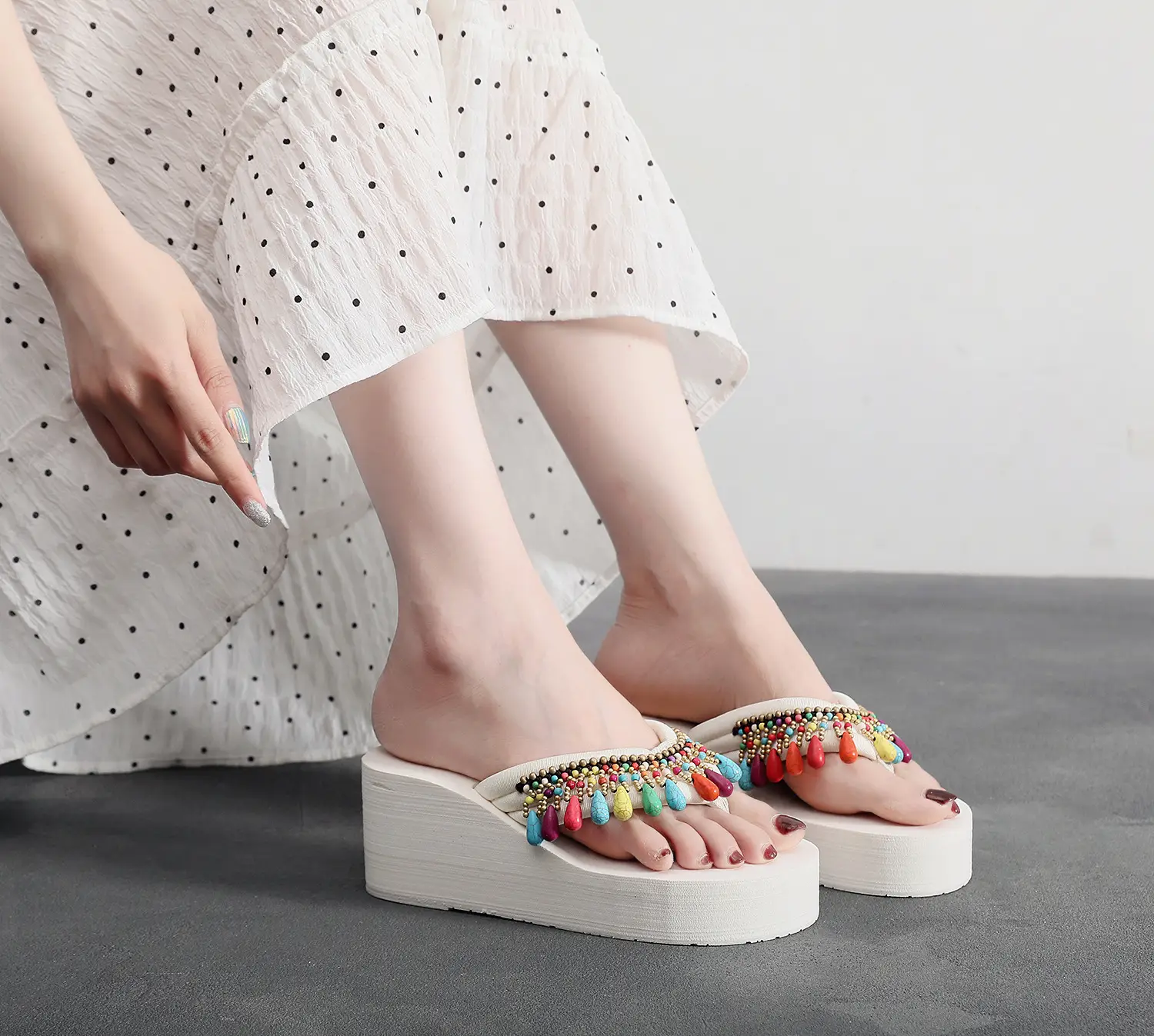 Bohemian Tassel Platform Sandals Women Summer Flip Flops — feature 5