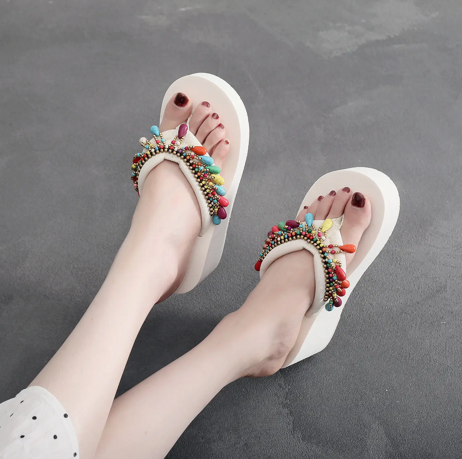 Bohemian Tassel Platform Sandals Women Summer Flip Flops — feature 6