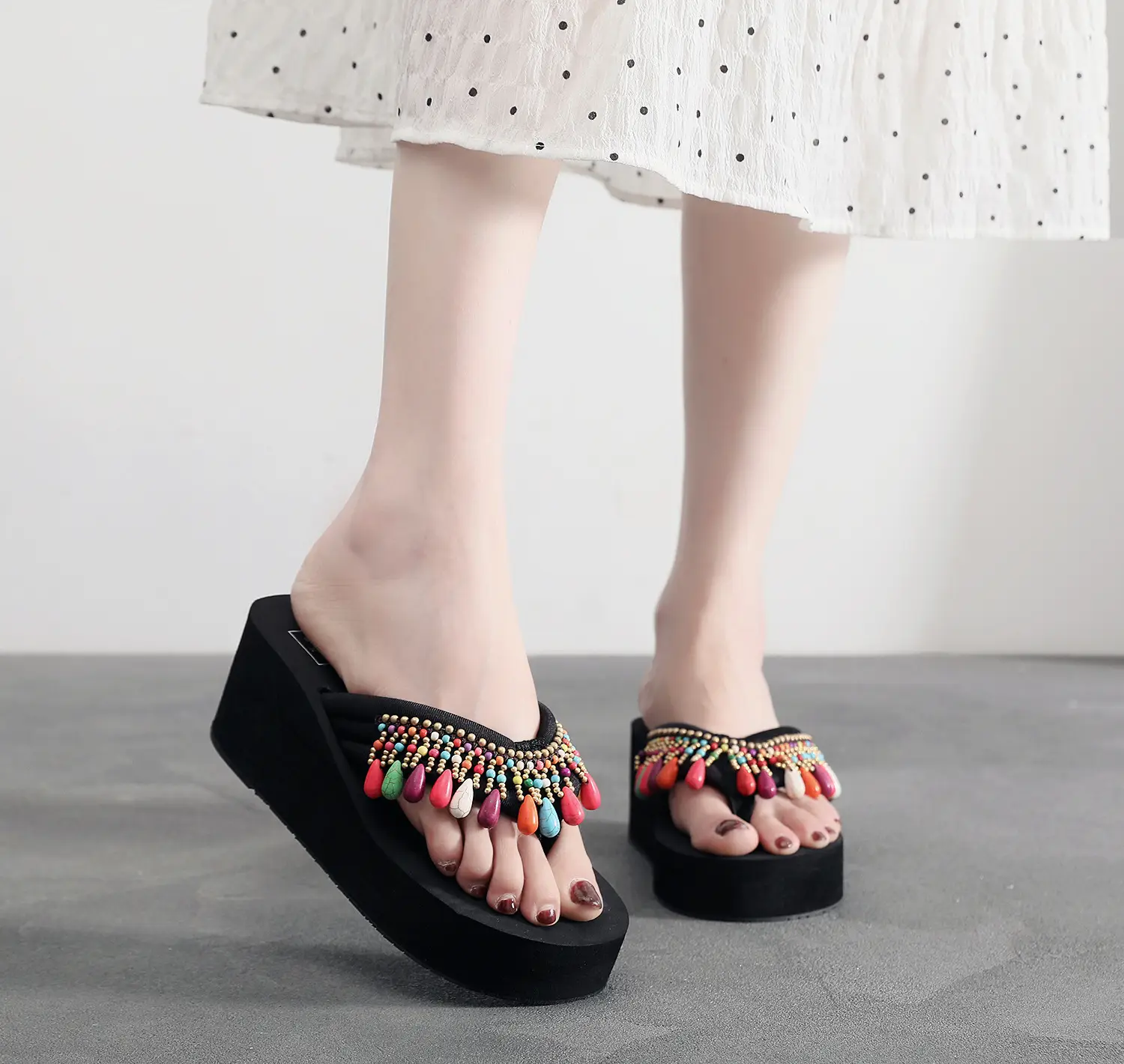 Bohemian Tassel Platform Sandals Women Summer Flip Flops — feature 9