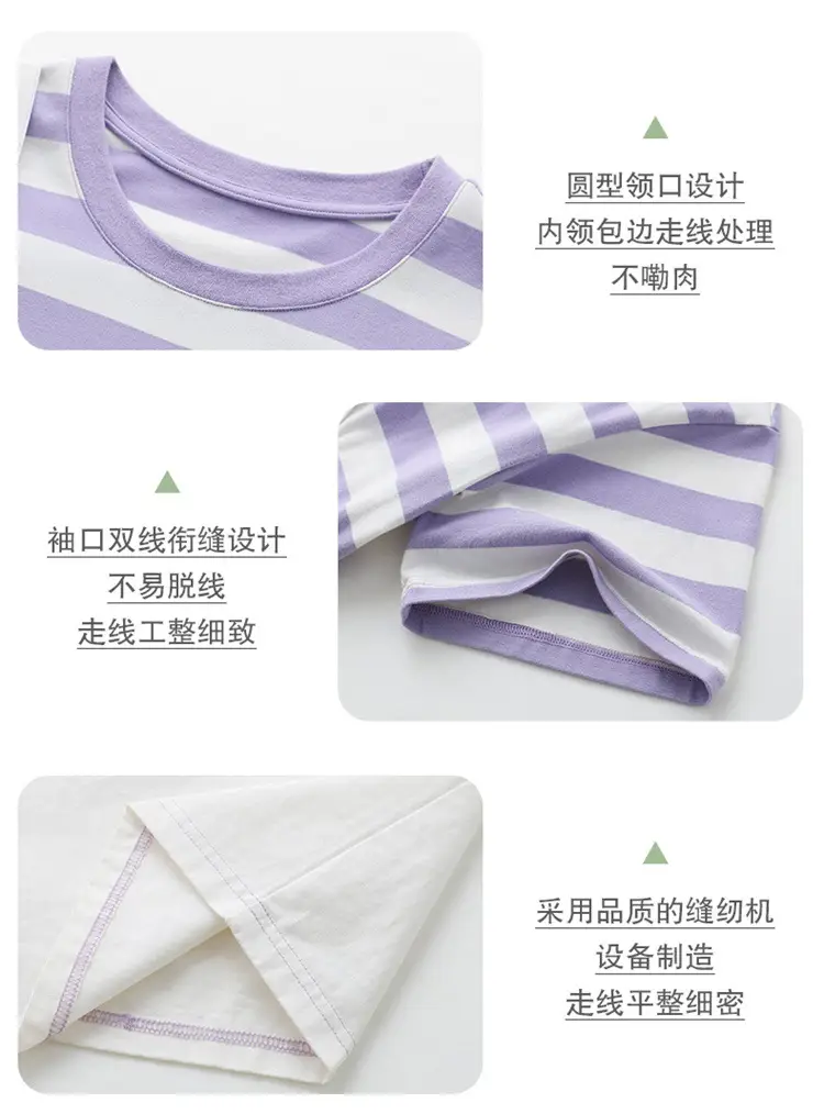 White Parent-Child Cartoon Short Sleeve T-Shirt Suit — feature 5