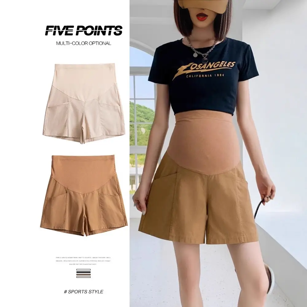Black High Waist Cotton Shorts for Women Summer