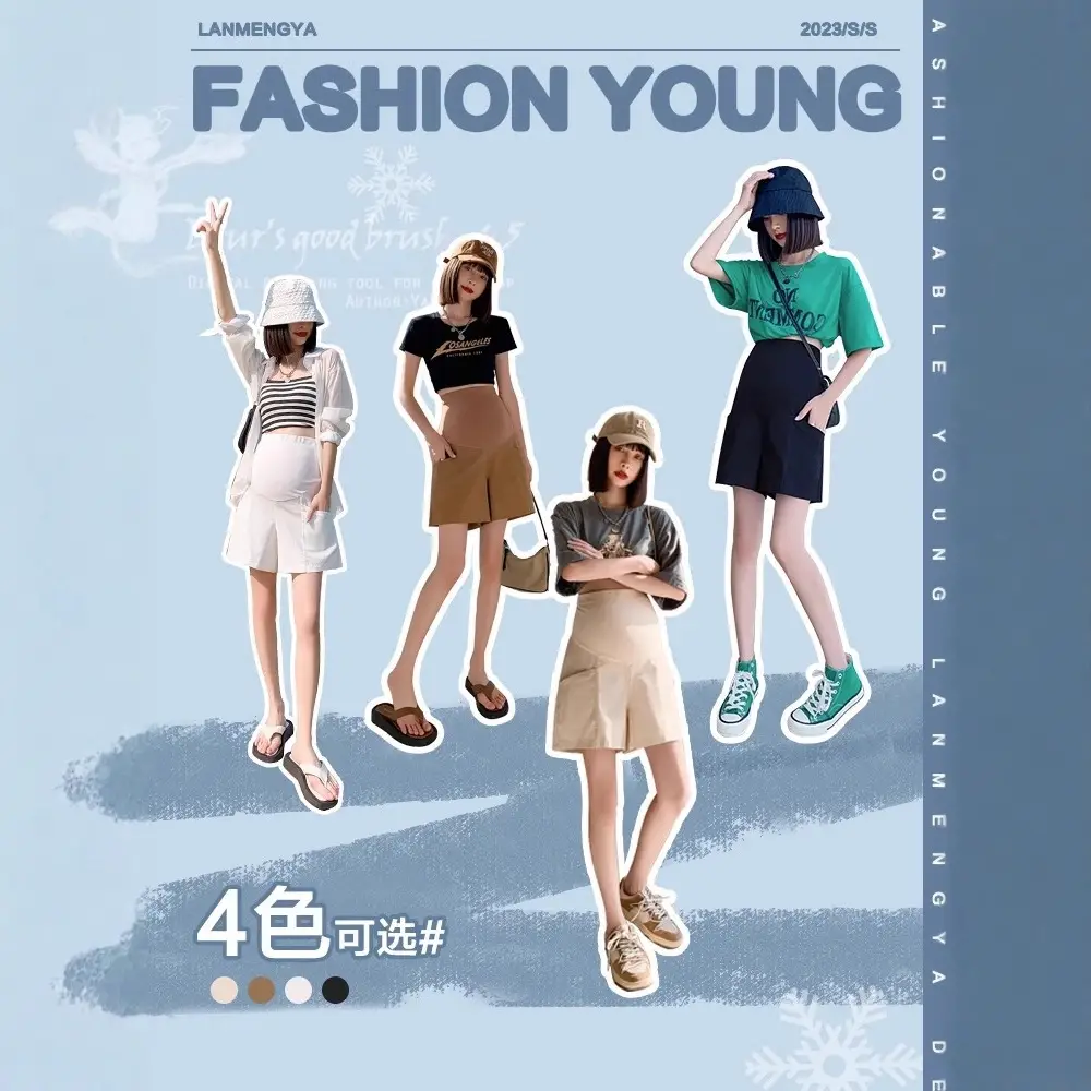 Black High Waist Cotton Shorts for Women Summer