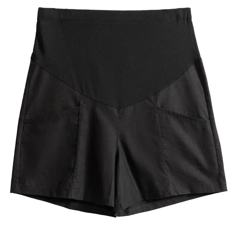 Black High Waist Cotton Shorts for Women Summer