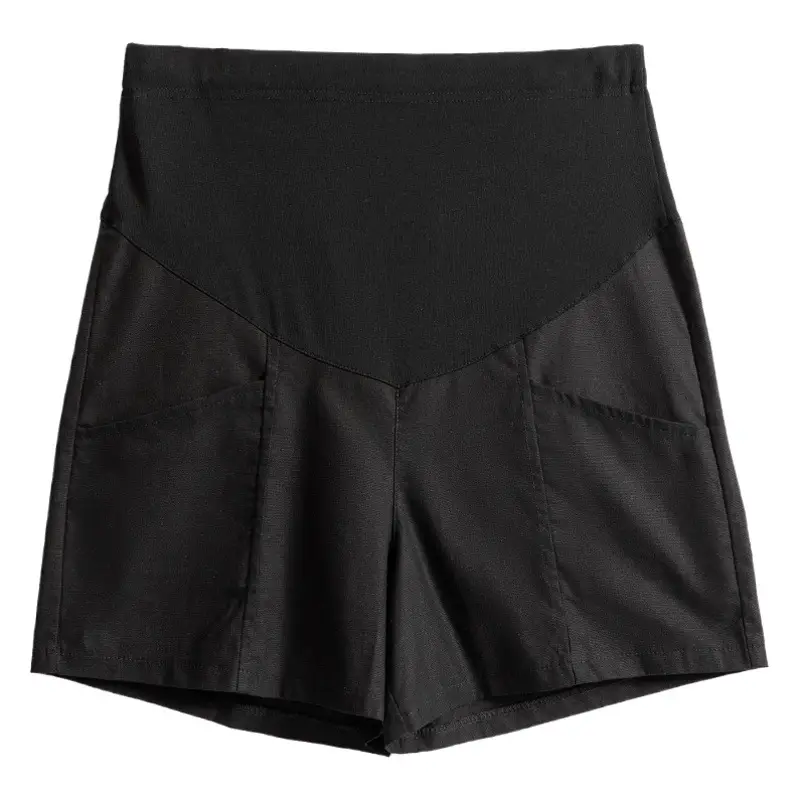 Black High Waist Cotton Shorts for Women Summer