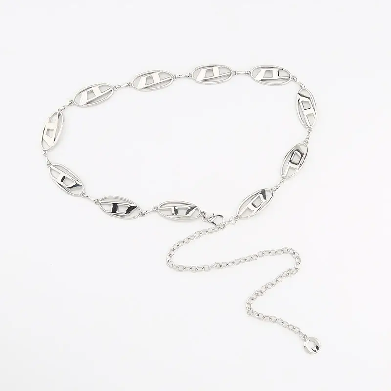 Retro Silver Chain Waist Belt for Men Women