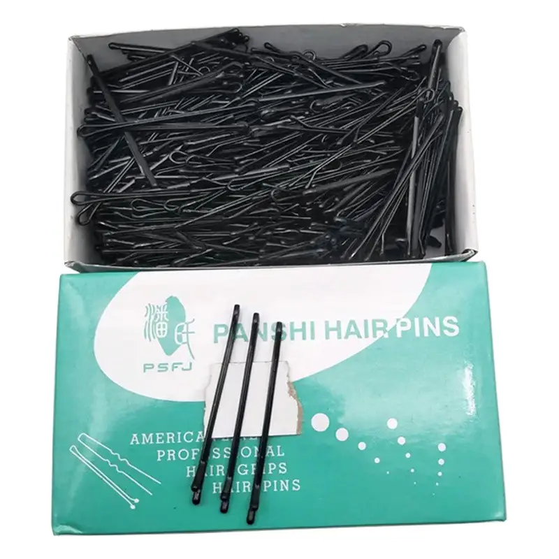 Studio Pan Hair Clips Round Head Small Black Clip Steel Wire Clip Boxed One Word Clip Thick Tight Styling Clip Hair Accessories