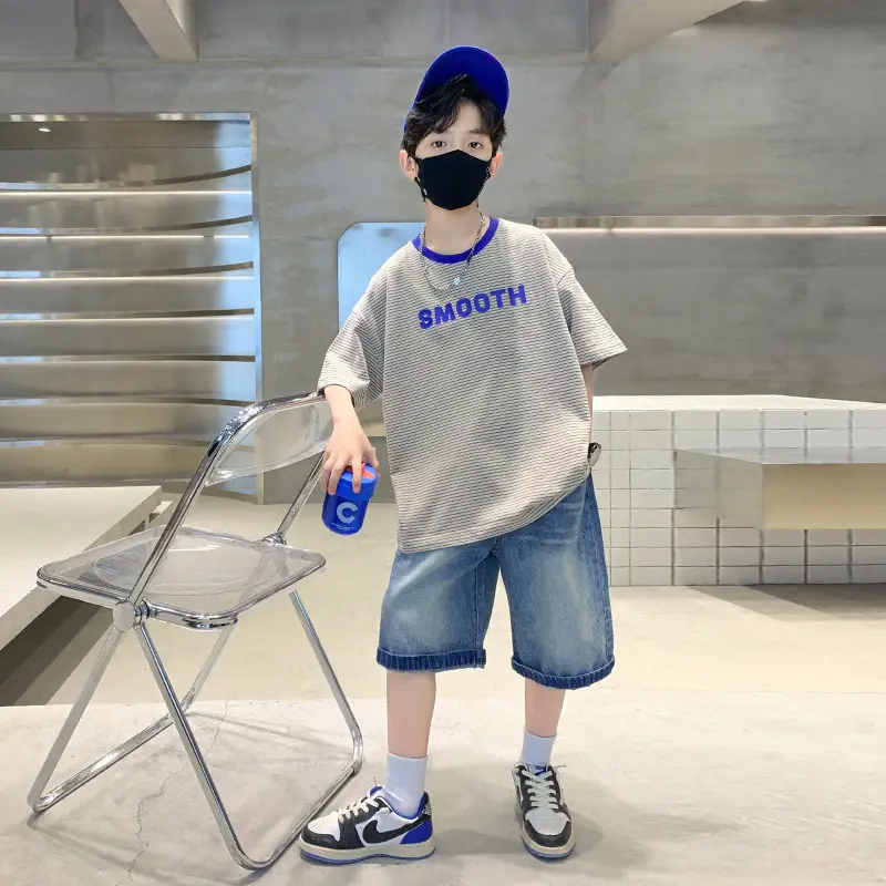 Boy Striped Cotton T-Shirt Mid Size Summer Wear