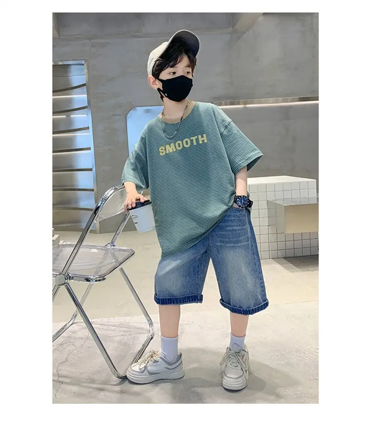 Boy Striped Cotton T-Shirt Mid Size Summer Wear — feature 6