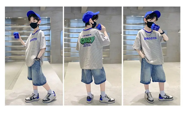 Boy Striped Cotton T-Shirt Mid Size Summer Wear — feature 8