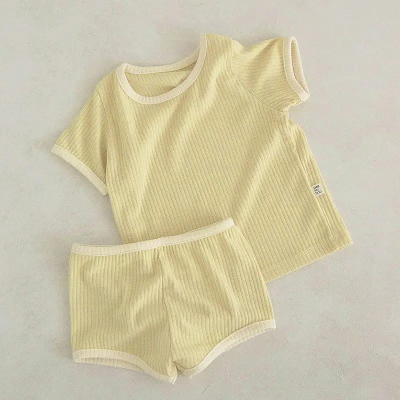 Baby Bow Headband Beige Ribbed Summer Wear - Image 3