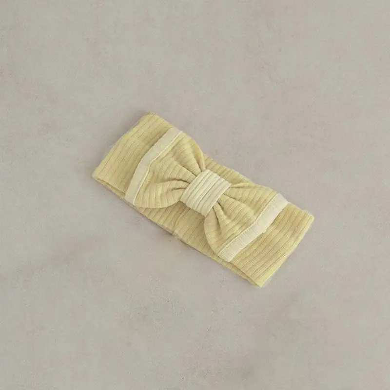 Baby Bow Headband Beige Ribbed Summer Wear - Image 7