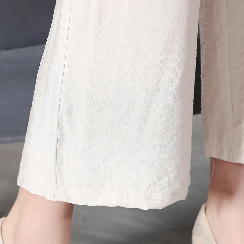 Women Cotton Linen Wide Leg Pants Summer 2023 - Image 6