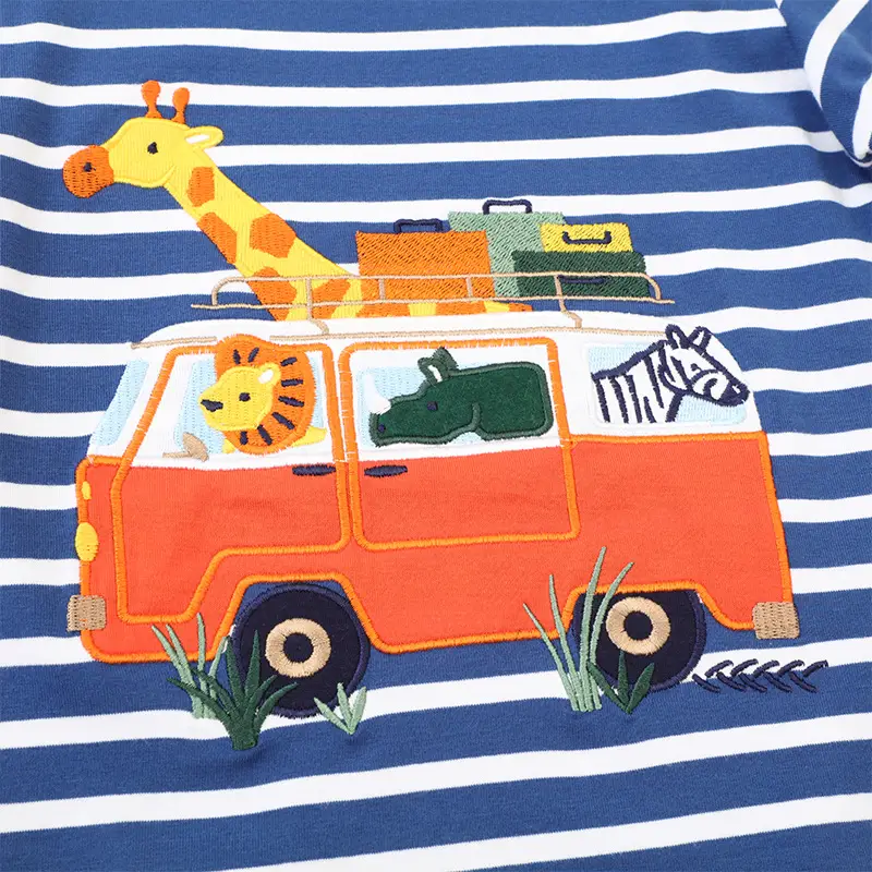 Kids Fire Engine T-Shirt Set Orange Cotton Spring Autumn - Image 2