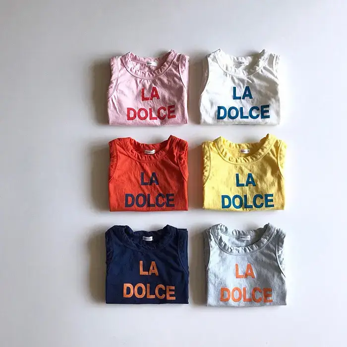 Kids Sleeveless Yellow T-Shirt LA Dolce Vita Candy Color - Image 7