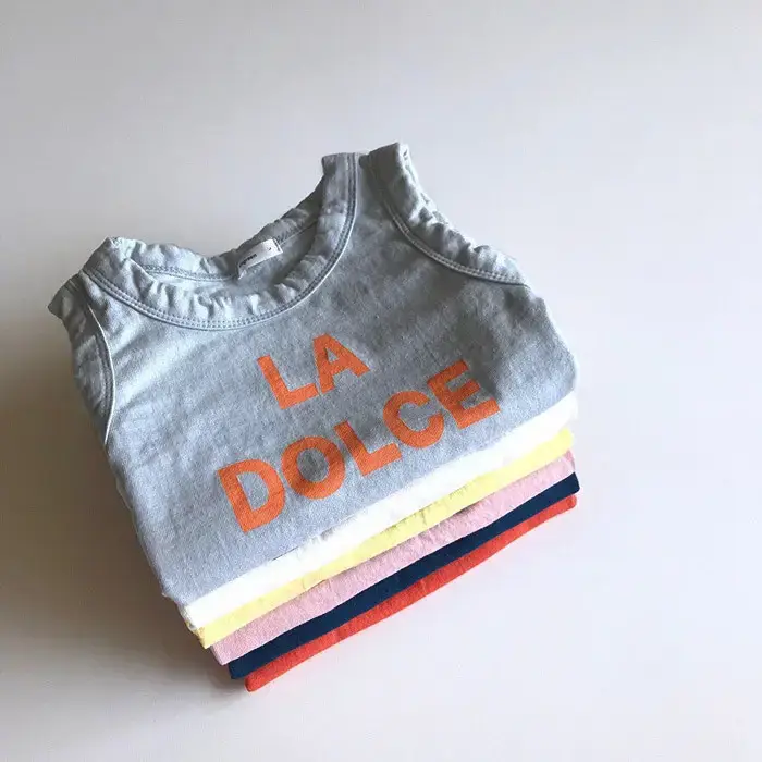 Kids Sleeveless Yellow T-Shirt LA Dolce Vita Candy Color - Image 9
