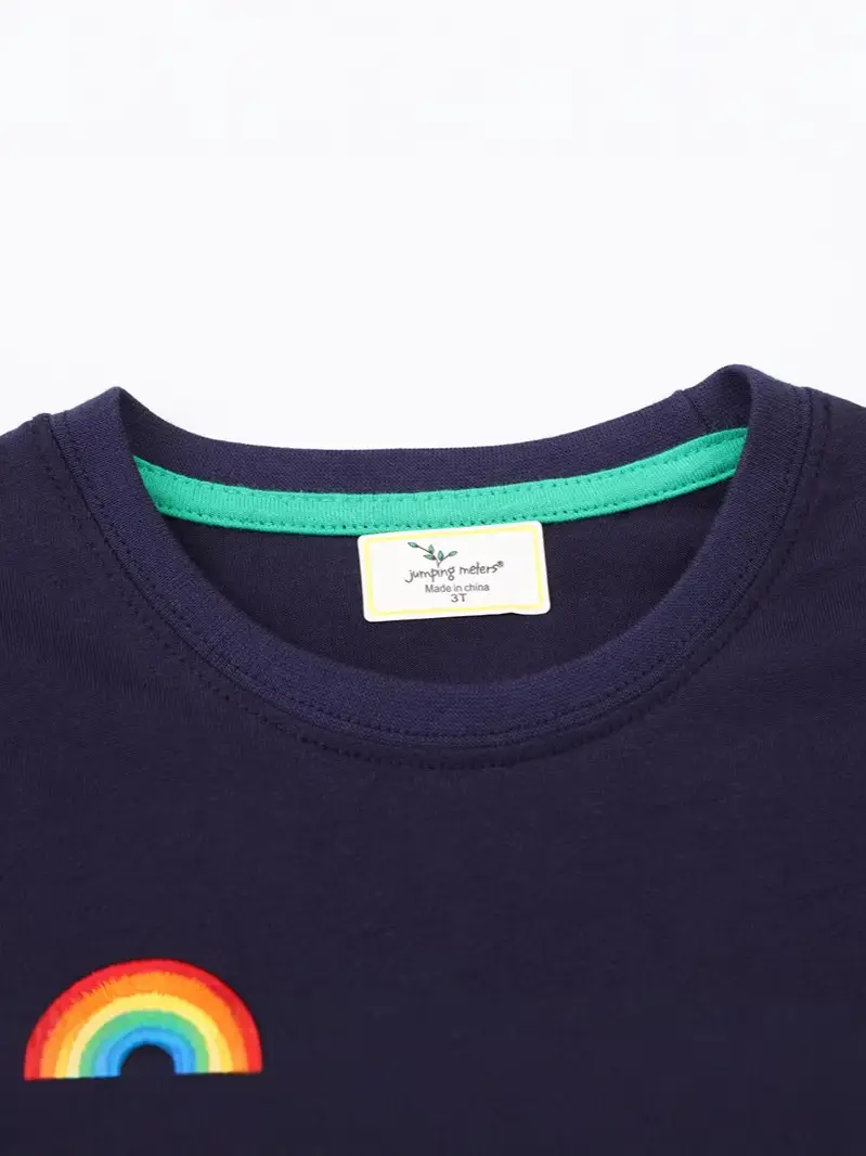 Kids Cotton T-Shirt with Truck Print, Navy Blue, Long Sleeve, Toddler Boys