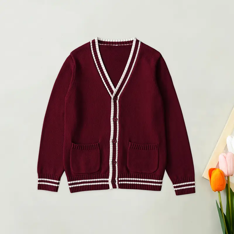 Children's Black Cardigan Sweater Medium Large Cotton - Image 4