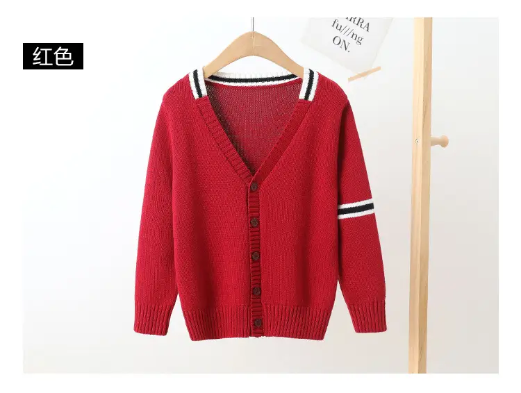 Children's Black Cardigan Sweater Medium Large Cotton - Image 6