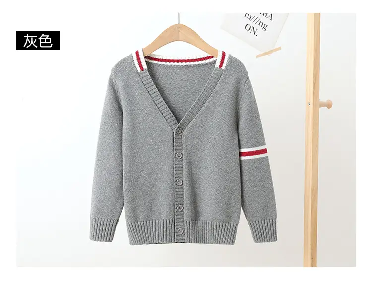 Children's Black Cardigan Sweater Medium Large Cotton - Image 7