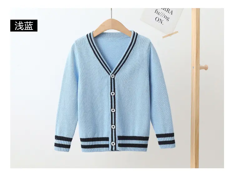 Children's Black Cardigan Sweater Medium Large Cotton - Image 9