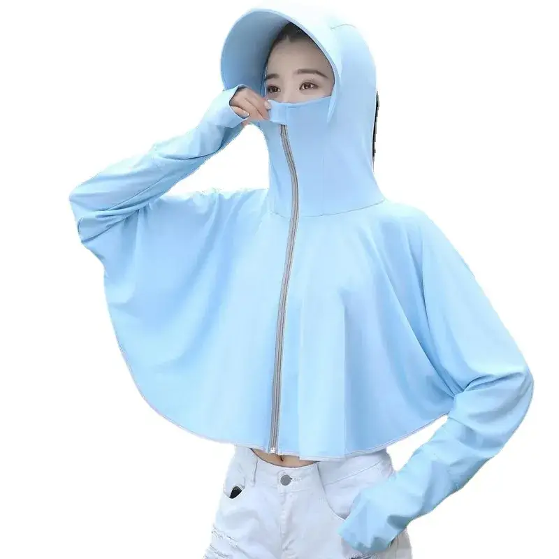 Women's Black Hooded Sun Protection Outerwear 2023 - Image 16