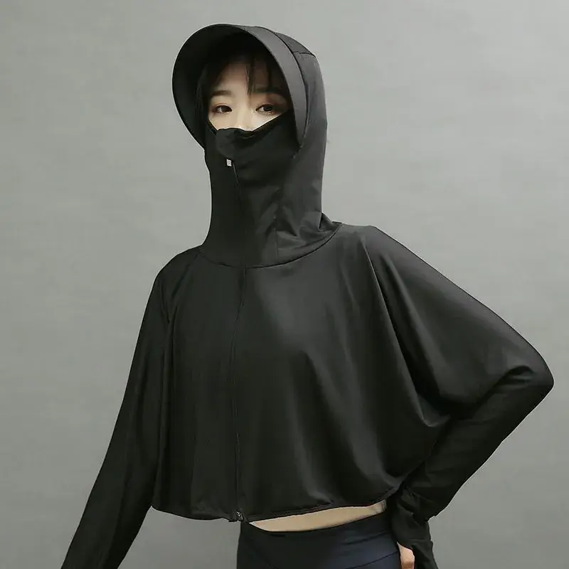 Women's Black Hooded Sun Protection Outerwear 2023 - Image 11