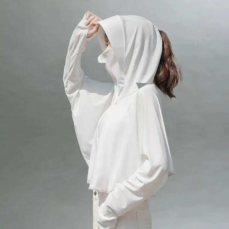 Women's Black Hooded Sun Protection Outerwear 2023 - Image 3