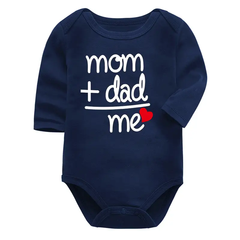 Baby Long Sleeve Body Suit Navy Blue Cloud Print