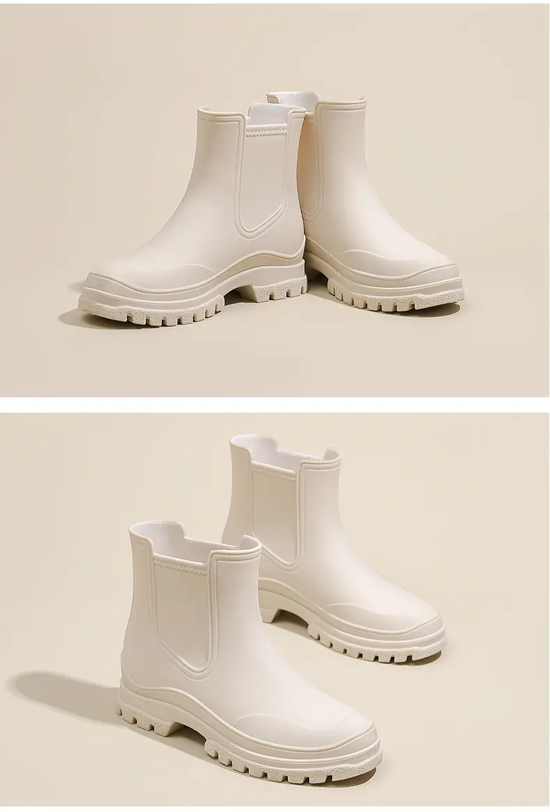 Ready Stock Cross-Border Tpe Fashionable Chelsea Short Rain Boots Women's Rain Boots Non-Slip Water Boots Adult Overshoes Women's Versatile — feature 13