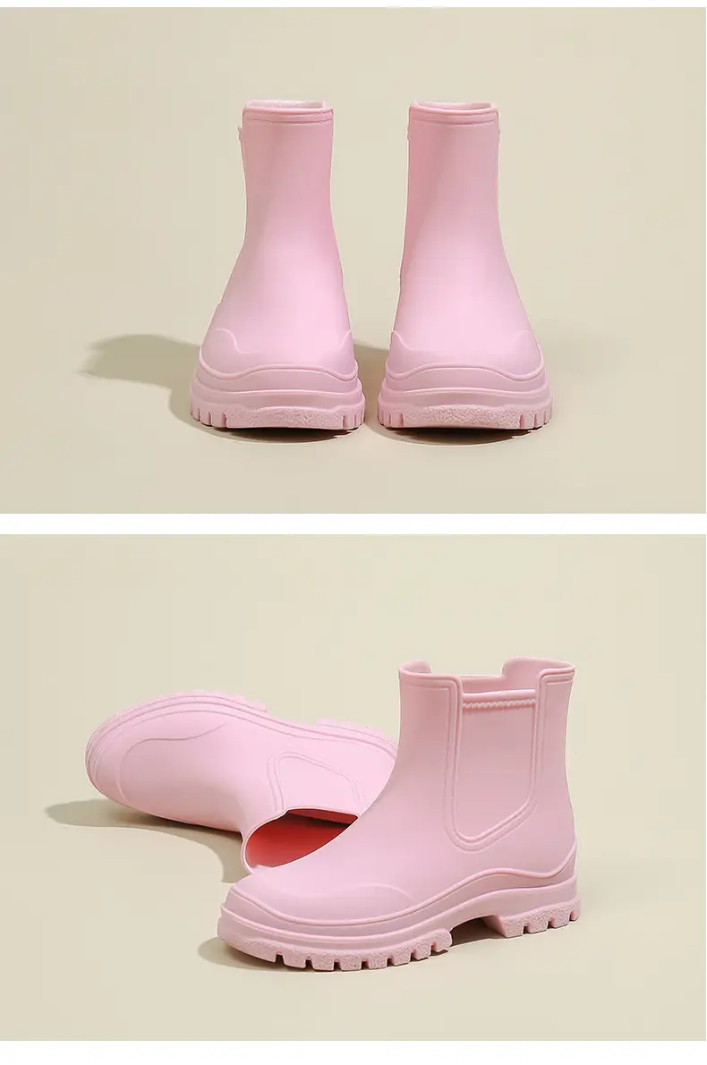 Ready Stock Cross-Border Tpe Fashionable Chelsea Short Rain Boots Women's Rain Boots Non-Slip Water Boots Adult Overshoes Women's Versatile — feature 15