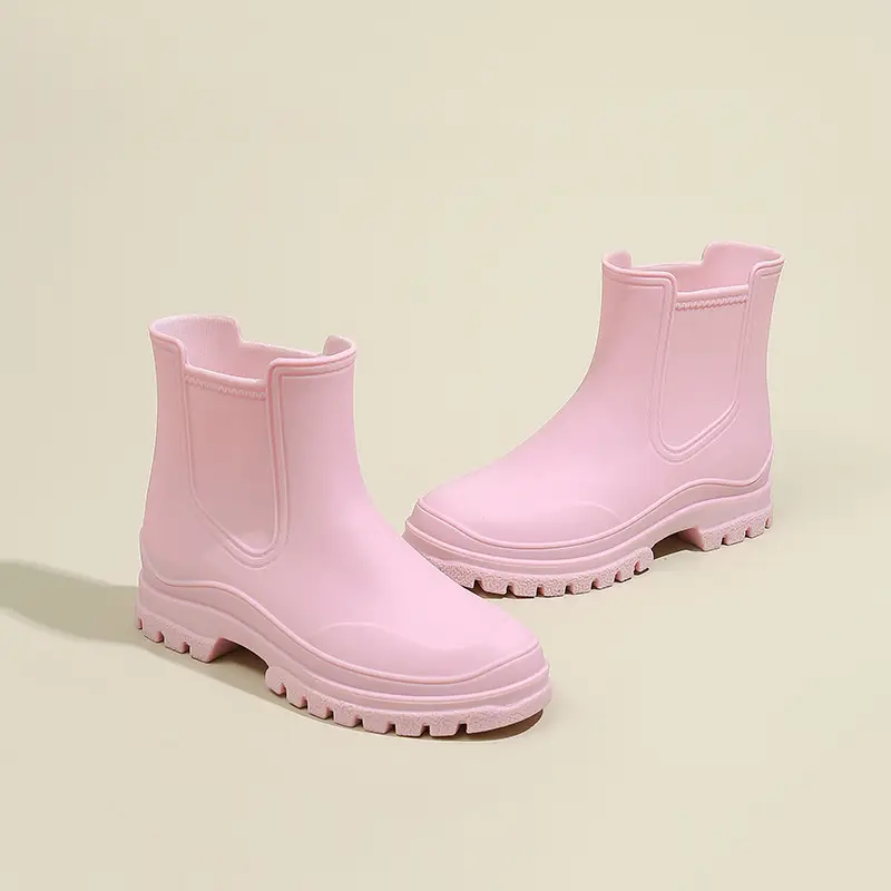 Ready Stock Cross-Border Tpe Fashionable Chelsea Short Rain Boots Women's Rain Boots Non-Slip Water Boots Adult Overshoes Women's Versatile - Image 2