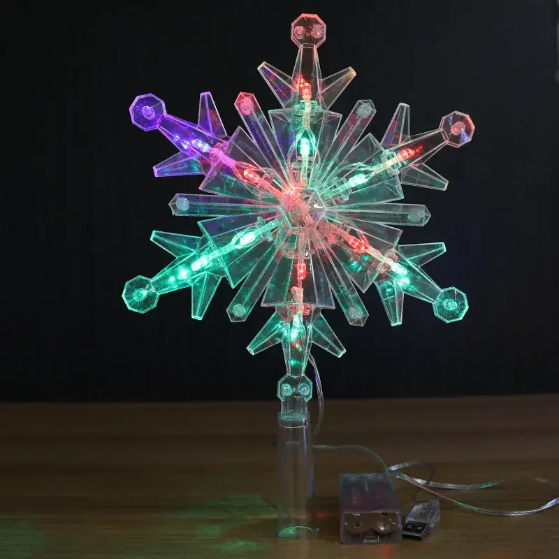 Vertical Five-Pointed Star LED Snowflake Decor - Image 4