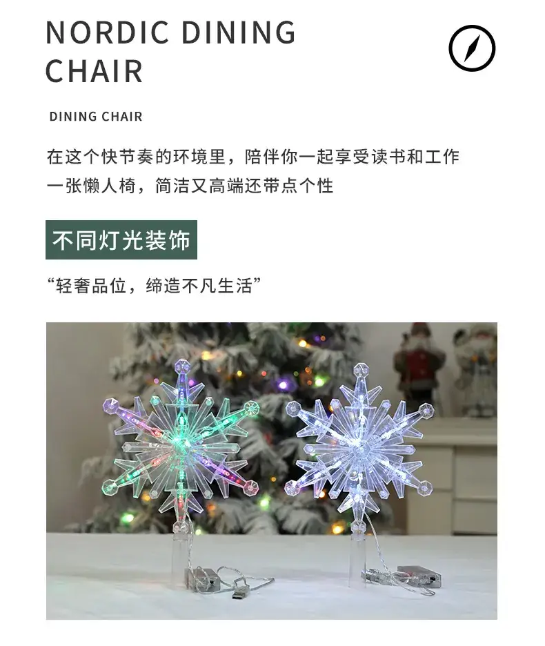 Vertical Five-Pointed Star LED Snowflake Decor — feature 5