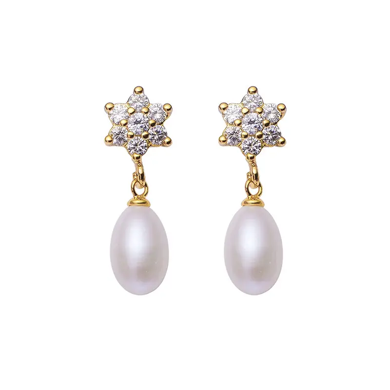Snowflake Pearl Earrings for Women Luxury Design - Image 7