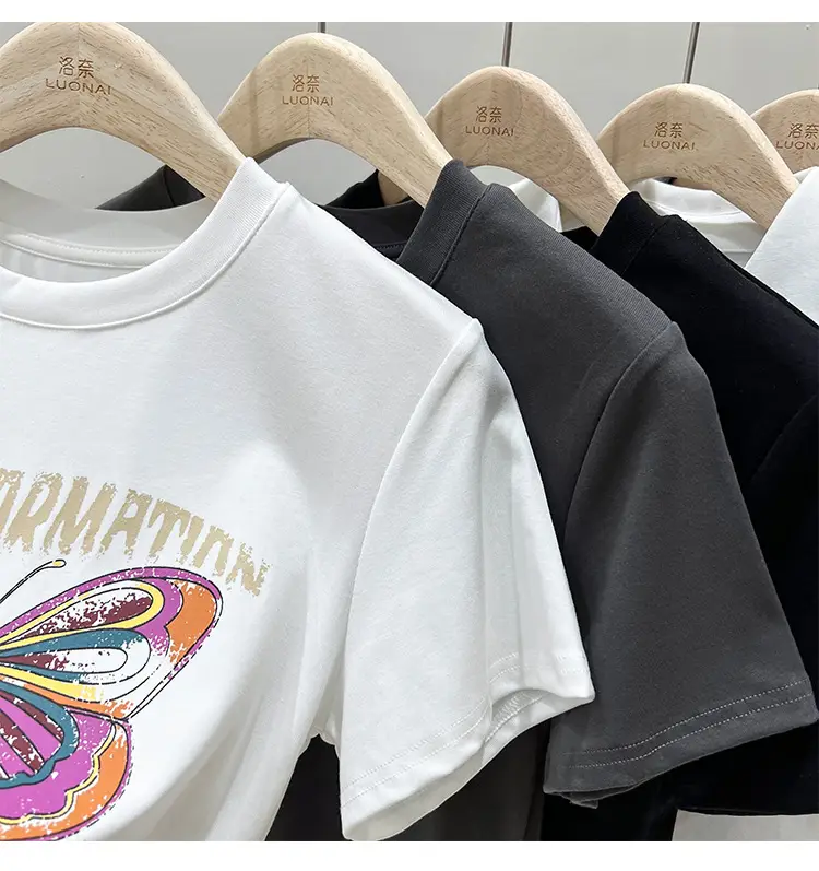 Vintage Butterfly Printed Women's T-Shirt Grey — feature 12