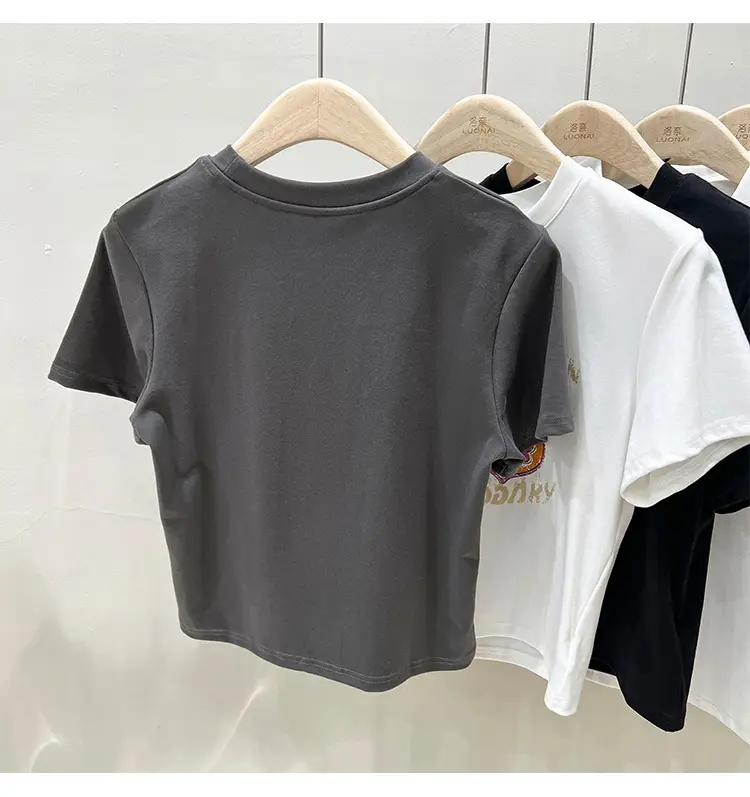 Vintage Butterfly Printed Women's T-Shirt Grey — feature 26