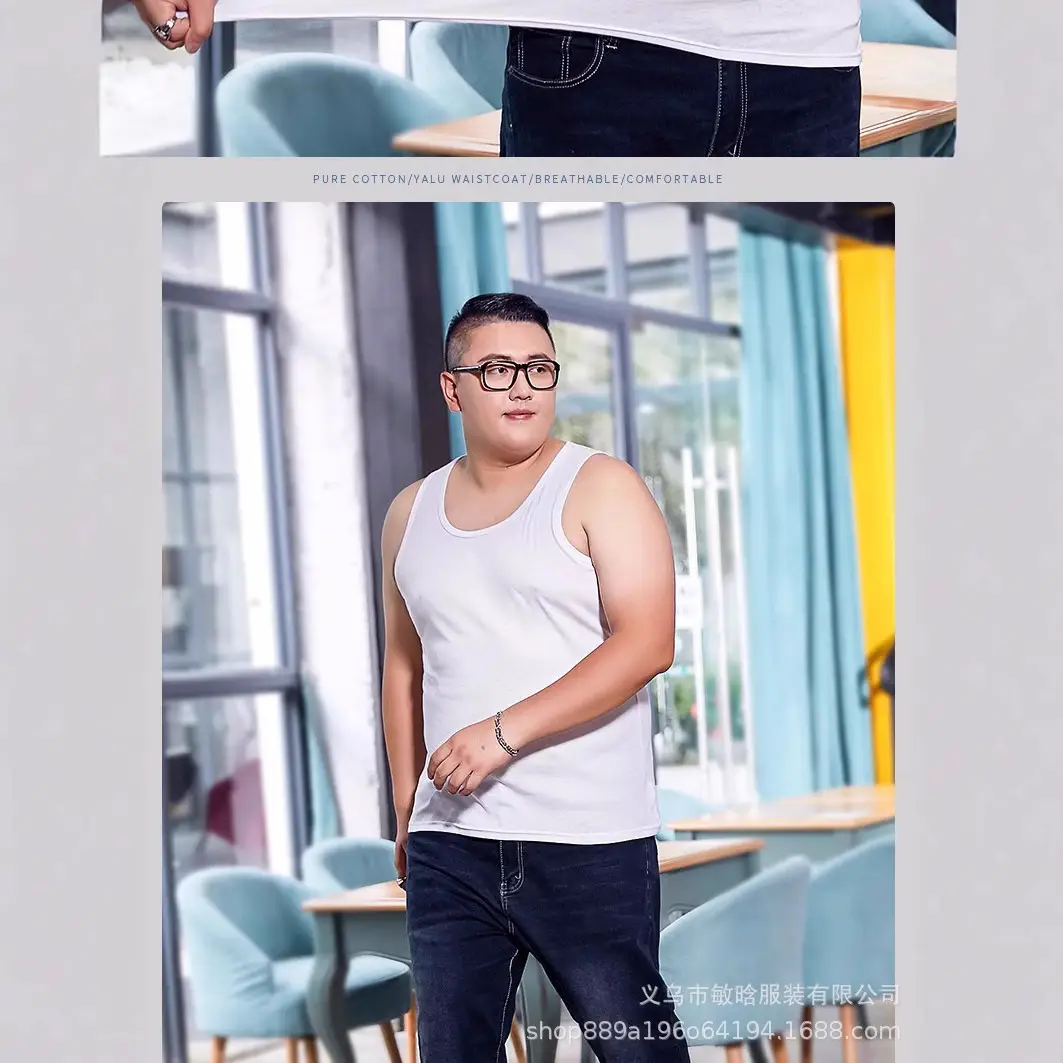 Men Cotton Vest White Summer Loose Fit Wholesale - Image 2